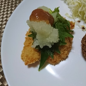 冷凍チキンカツをアレンジ！梅しそカツ♪